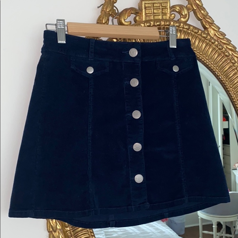 Navy Corduroy Skirt